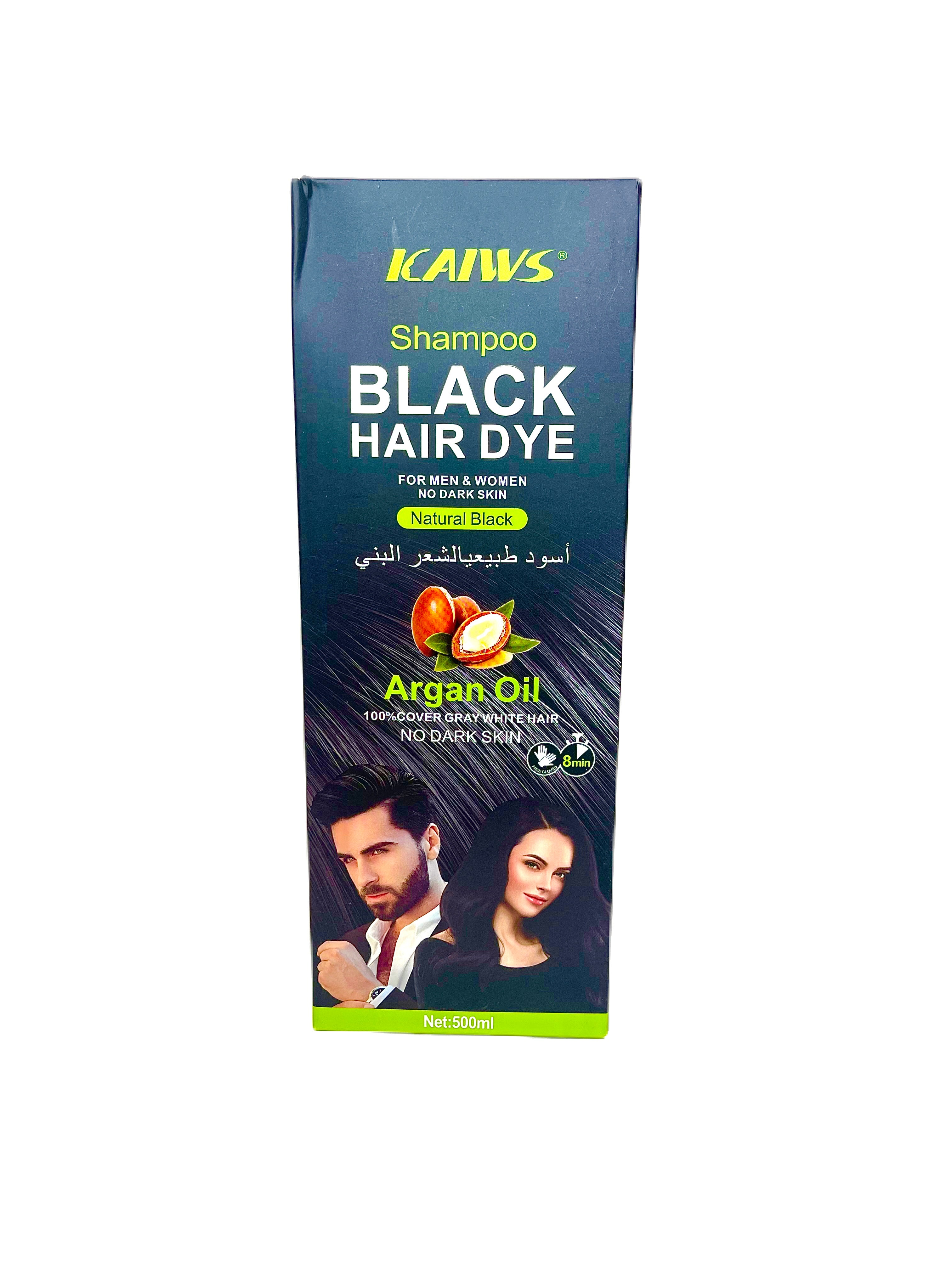 kaws Black Hair Dye Shampoo with Argan Oil