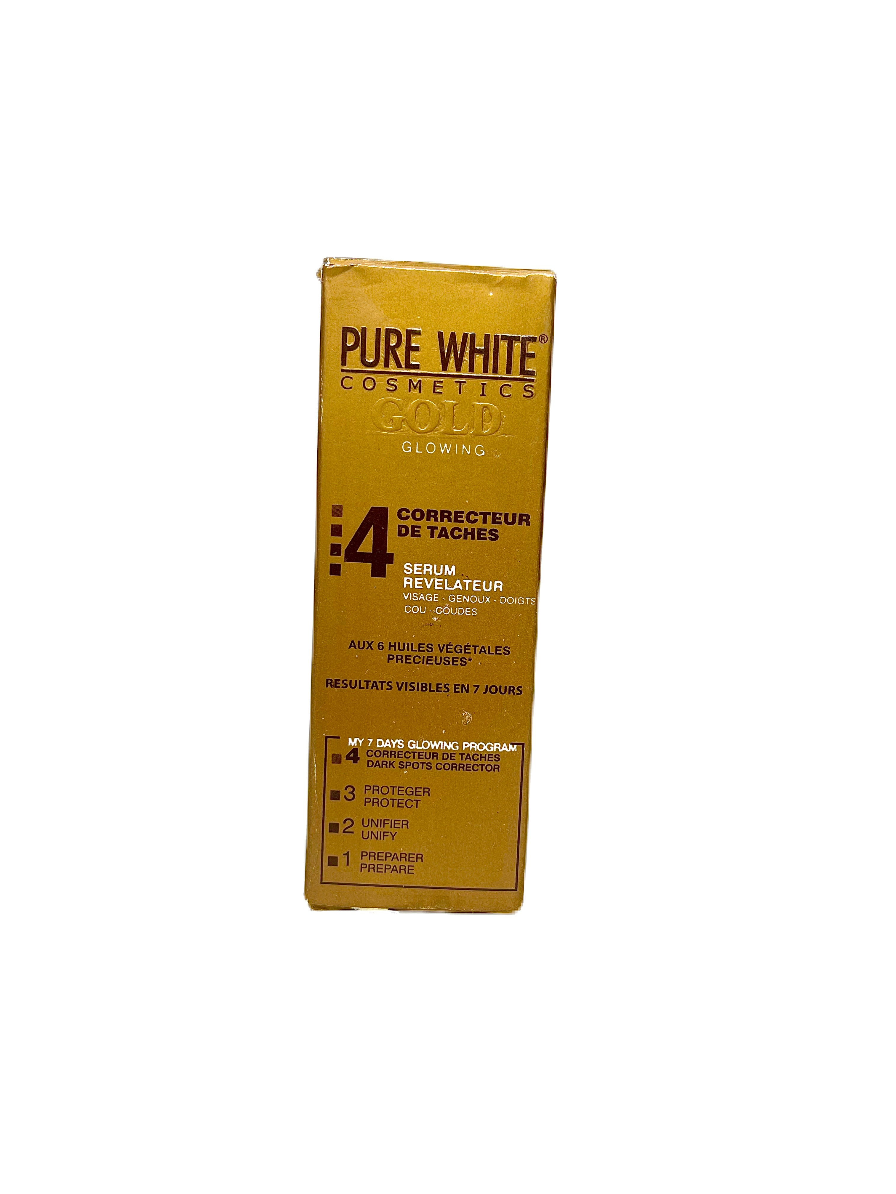 Pure White Cosmetics Gold Glowing Dark Spot Corrector Revitalizing Fade Serum