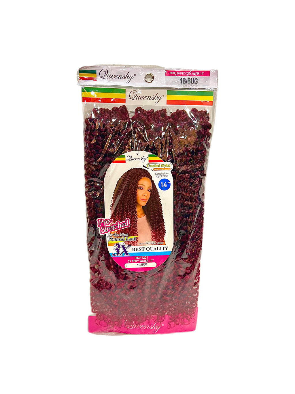 QueenSky Pre-Stretched 3x Coily Water 14inch