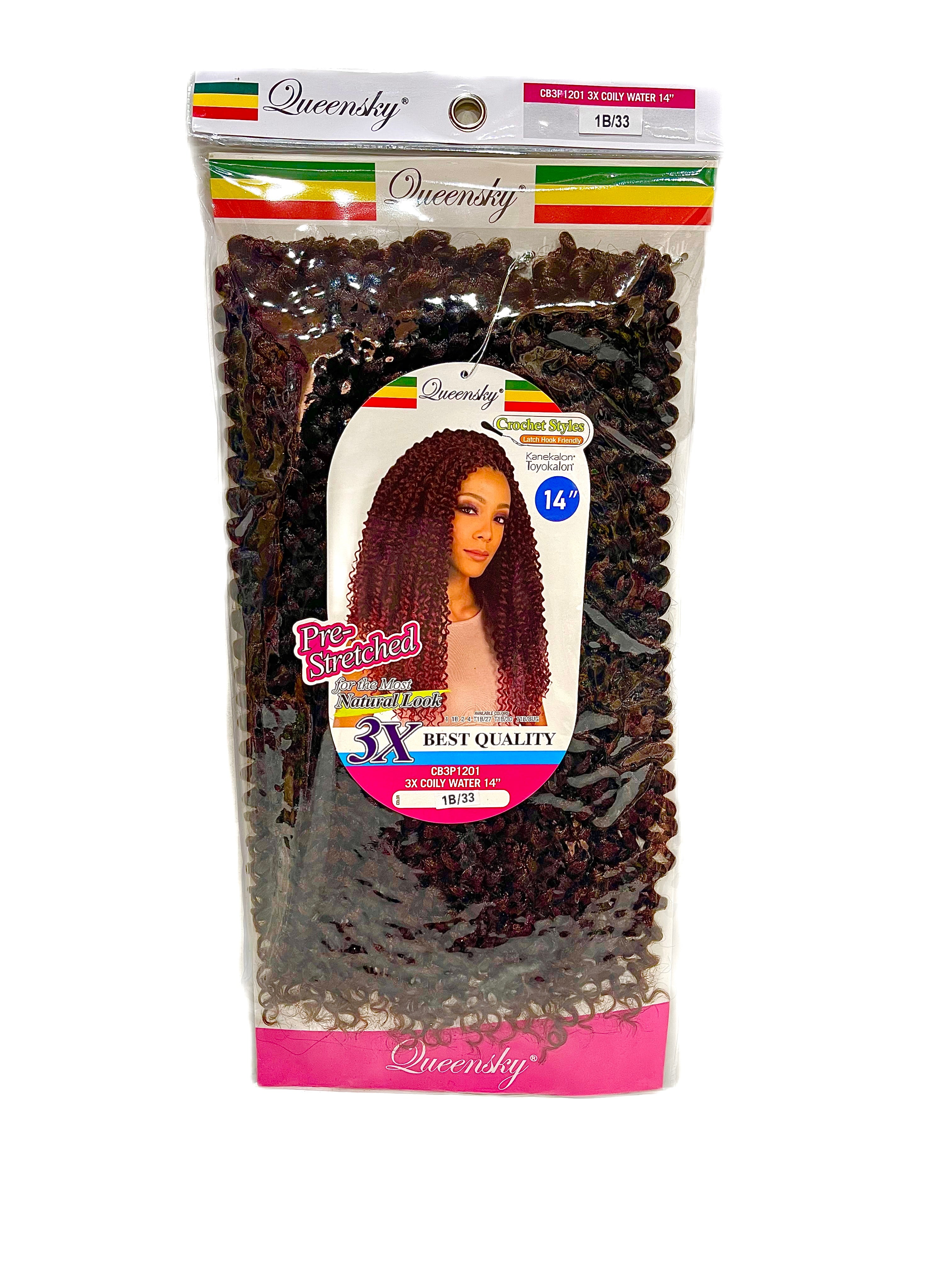 QueenSky Pre-Stretched 3x Coily Water 14inch