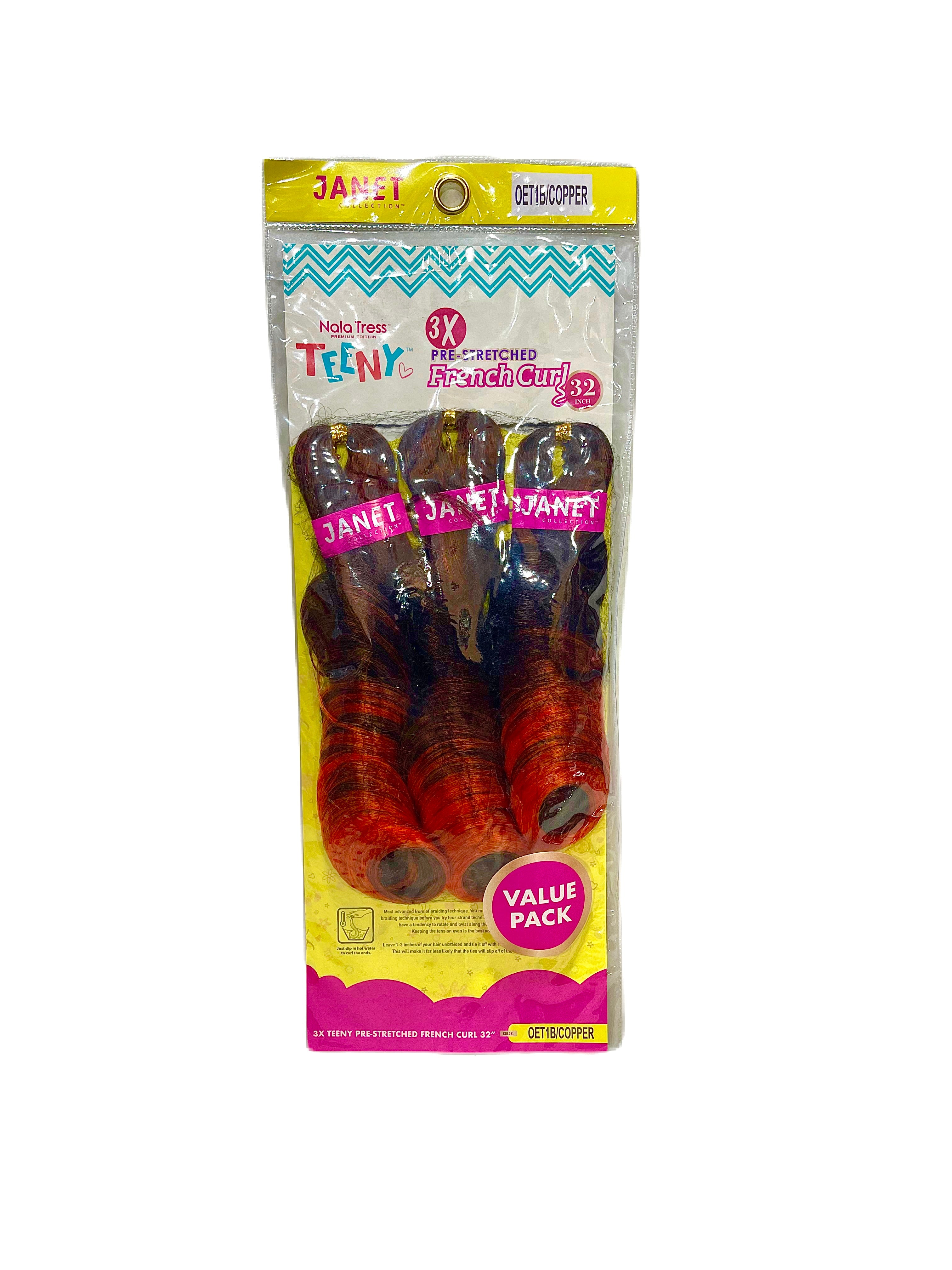 Janet Collection Nala Tress Teeny 3x Pre-Stretched French Curl 32inch