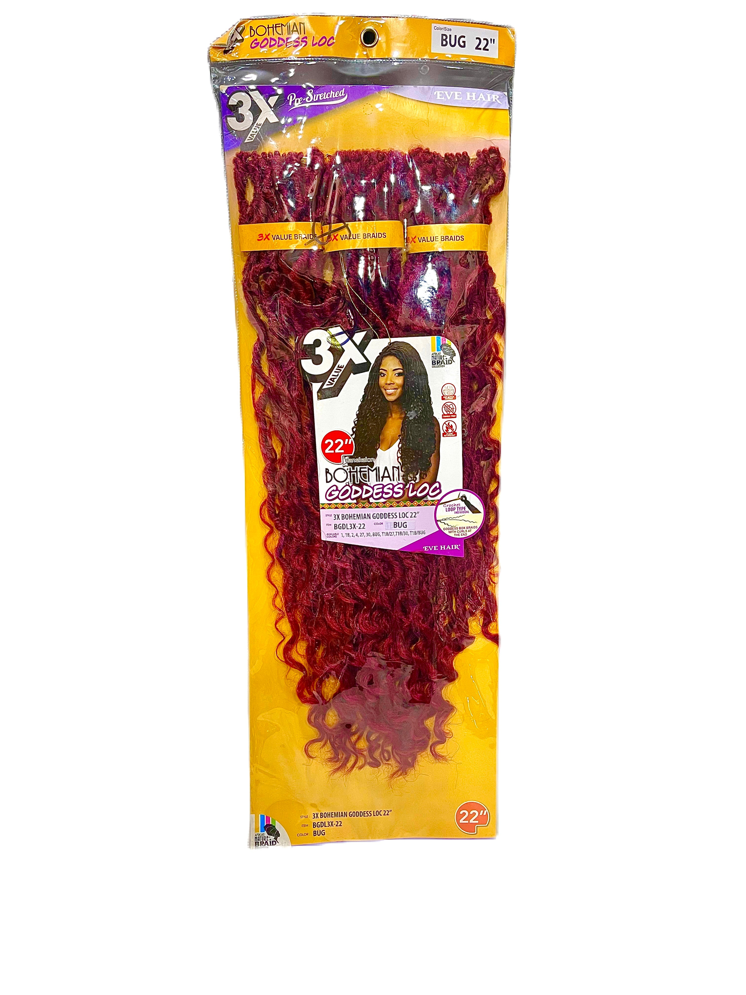 3x Bohemian Goddess Loc 22inch