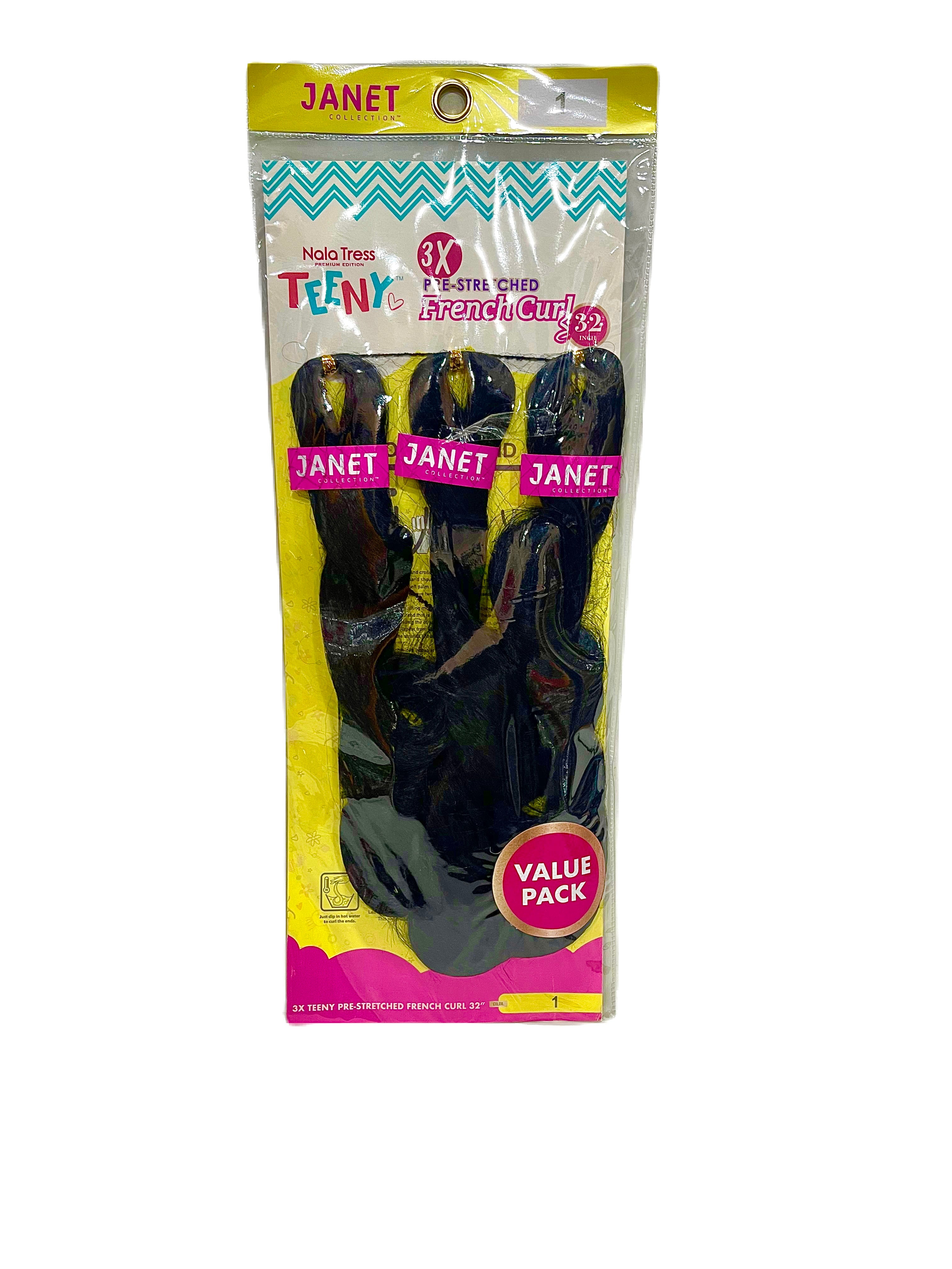 Janet Collection Nala Tress Teeny 3x Pre-Stretched French Curl 32inch